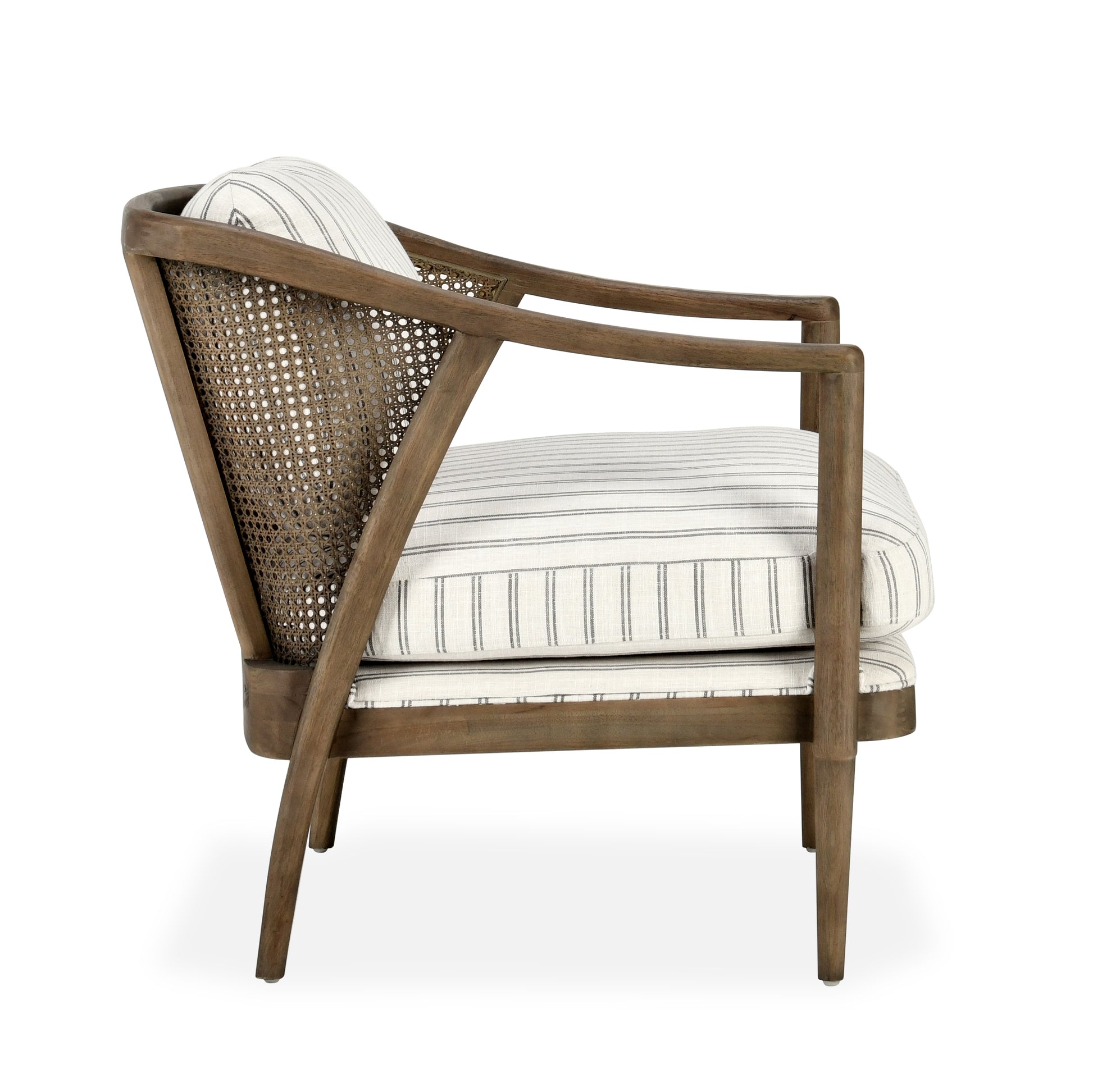 Hollis Striped Accent Chair side view