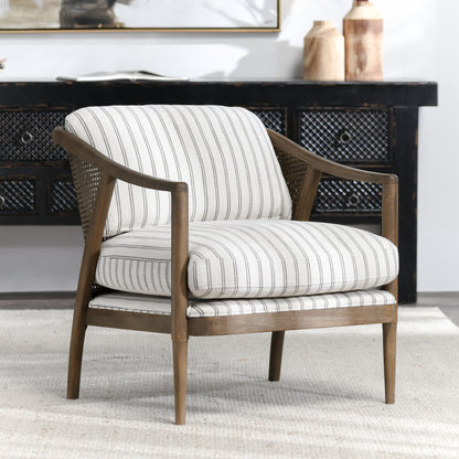 Hollis Striped Accent Chair in a room