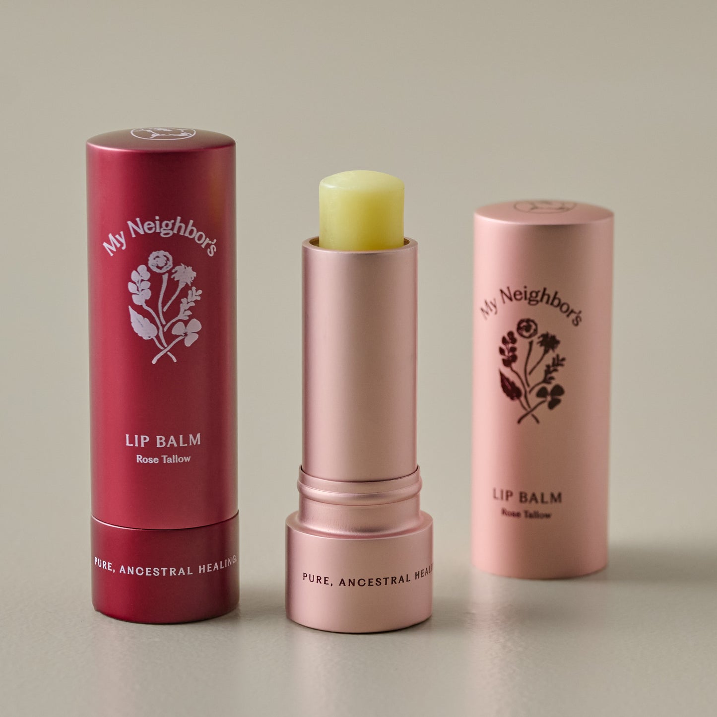 My Neighbor's Tallow Rose and Tinted Rose Lip Balm