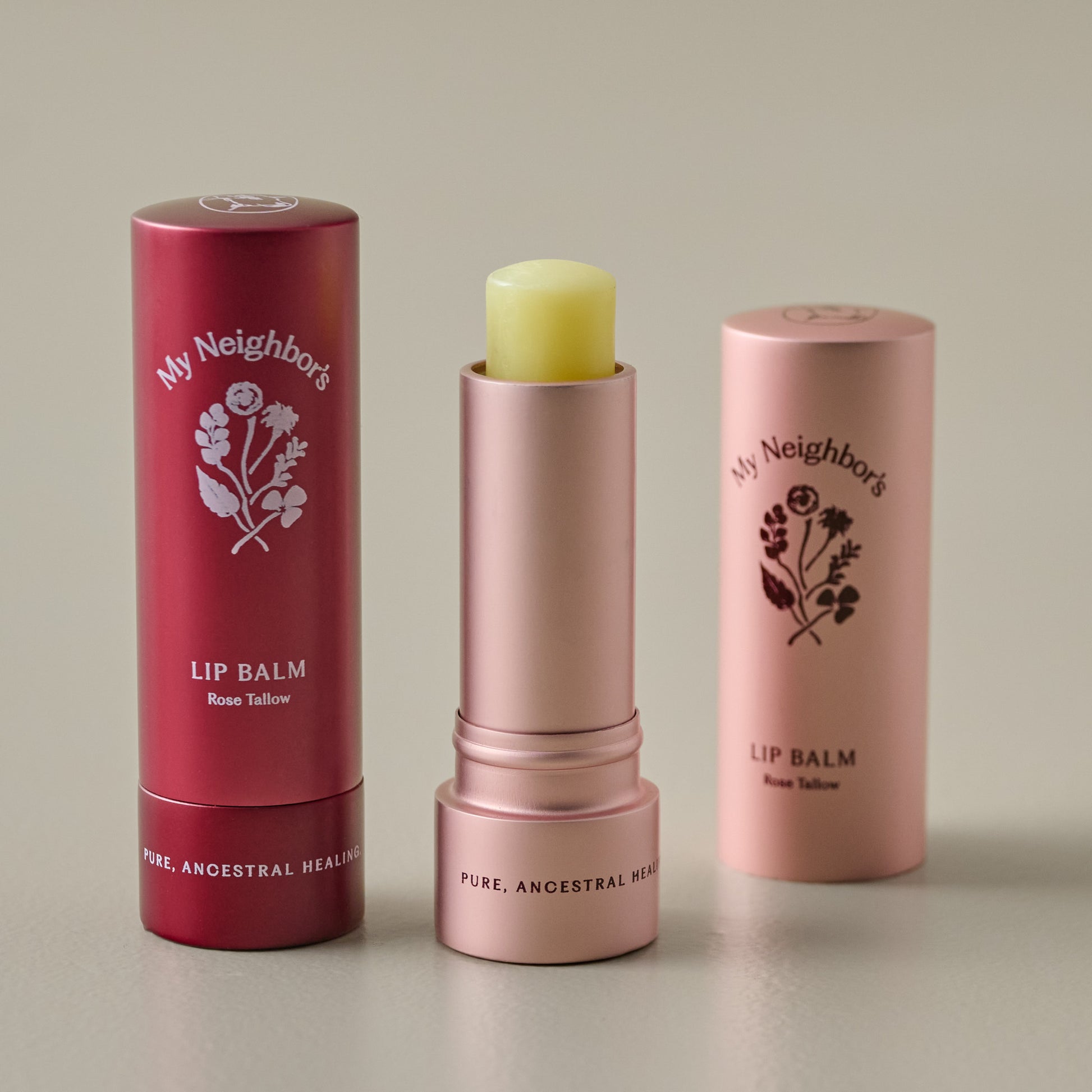 My Neighbor's Tallow Rose and Tinted Rose Lip Balm