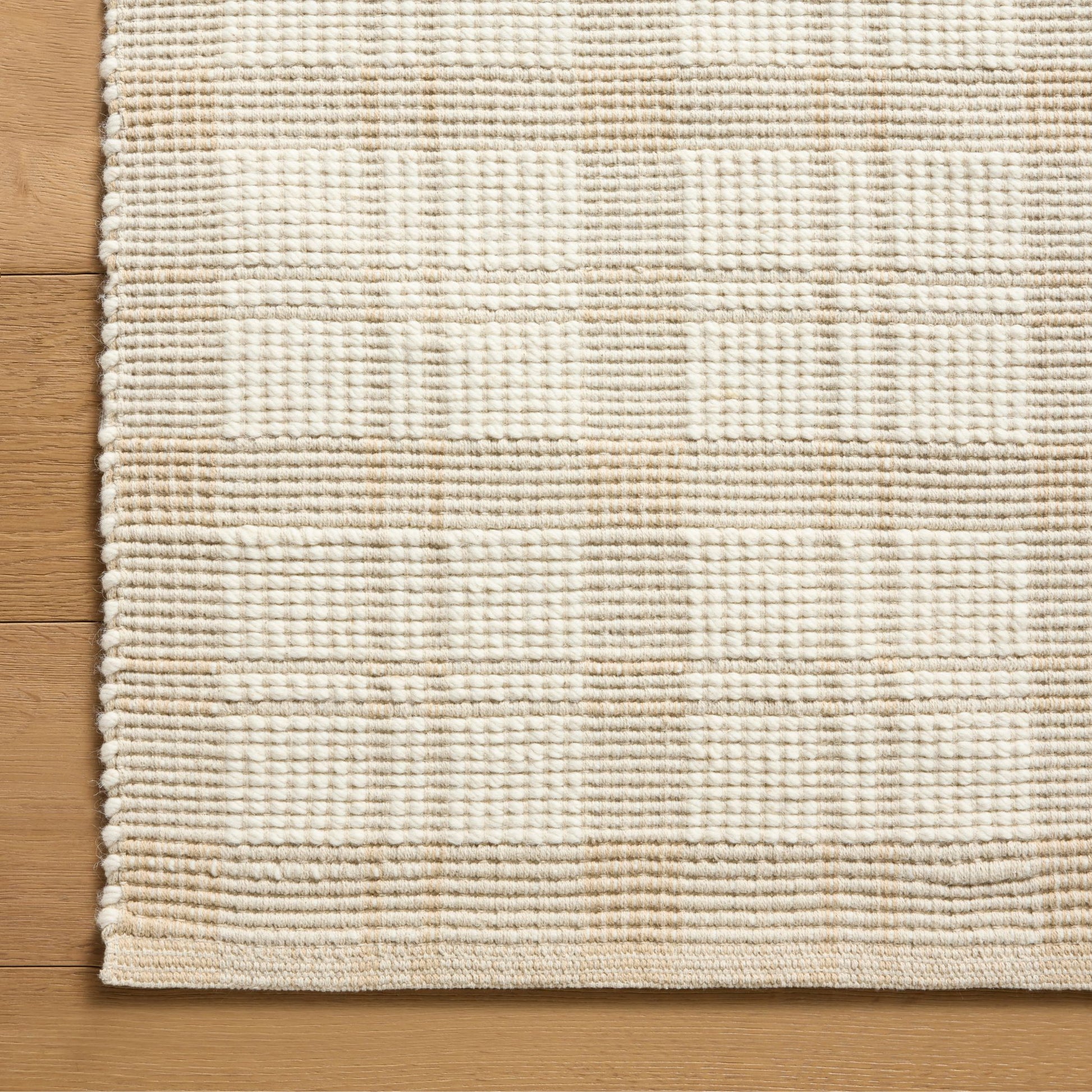 Ryder Beige Ivory Rug corner shown from above