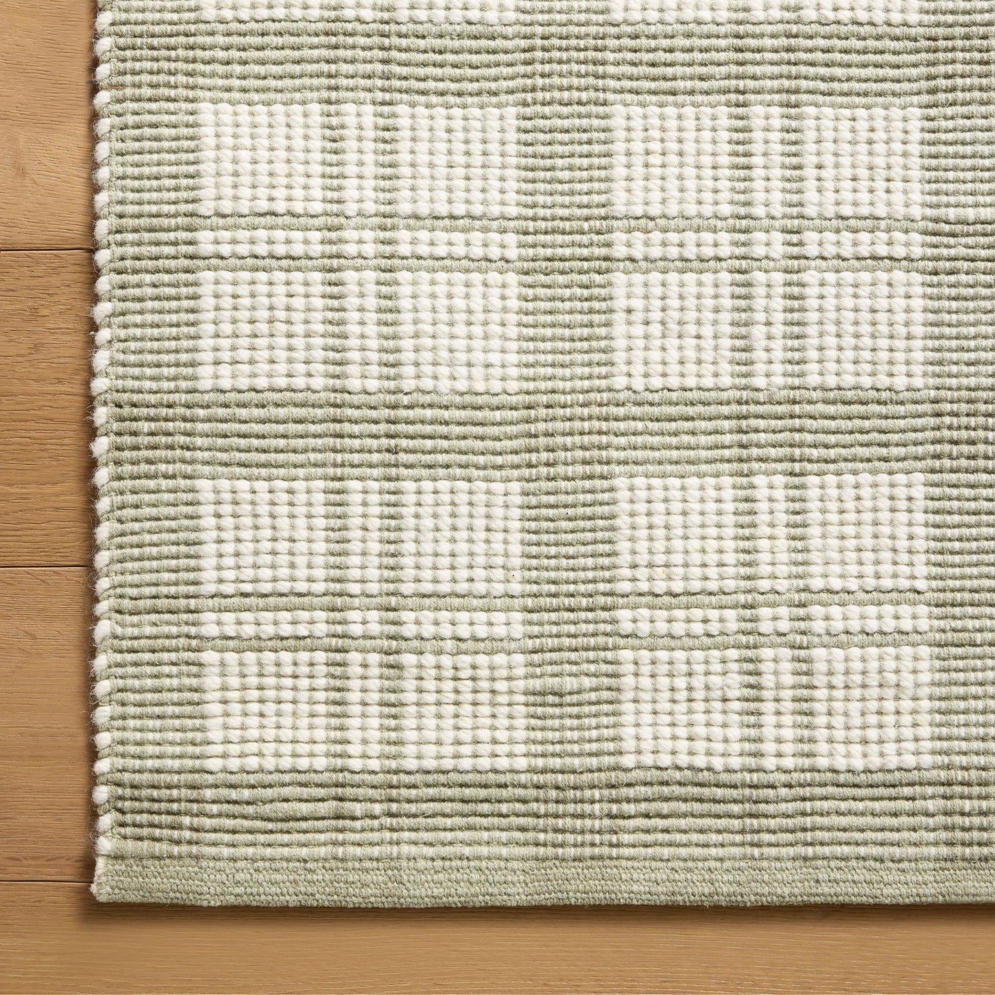 Ryder Sage Ivory  Rug corner shown from above