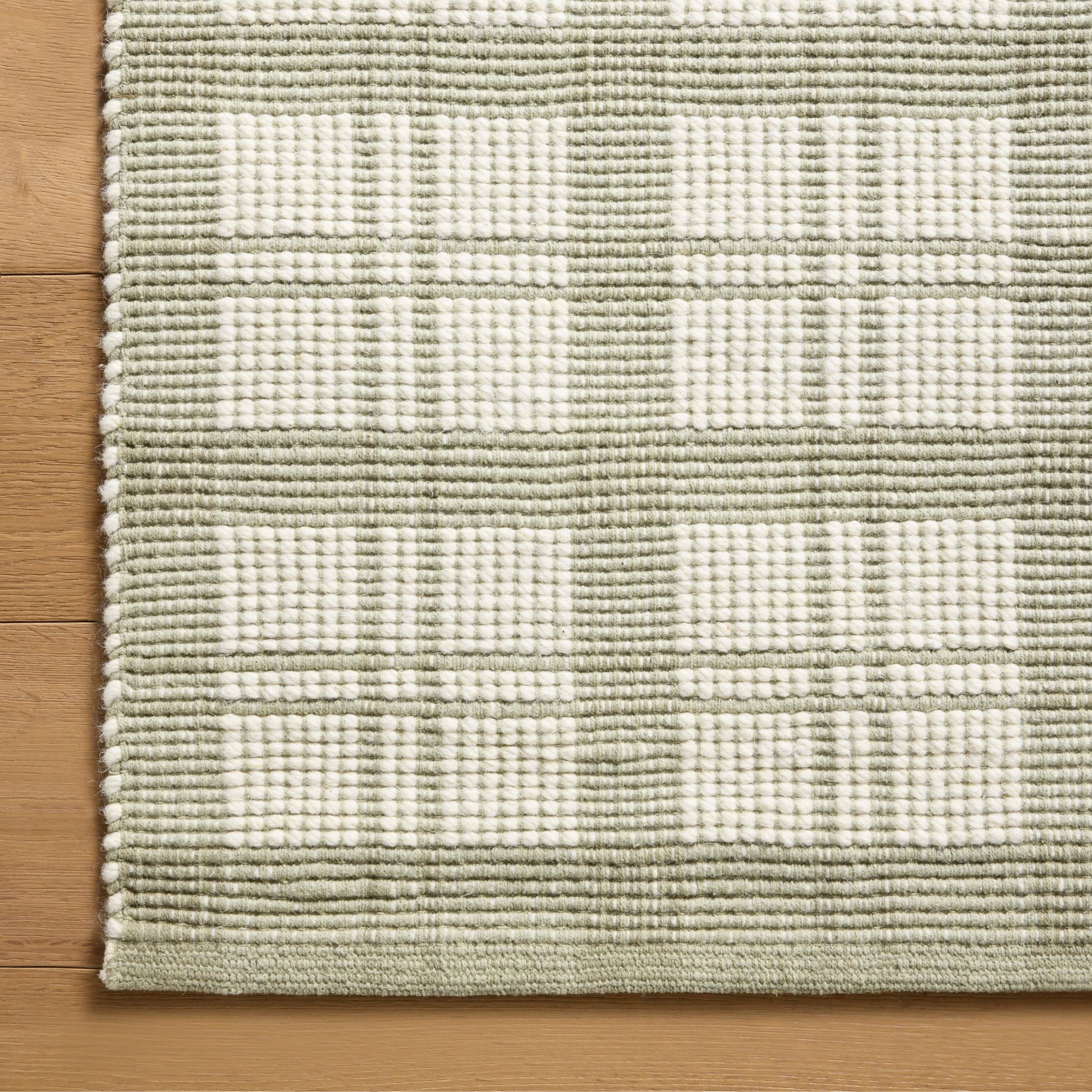 Ryder Sage Ivory  Rug corner shown from above