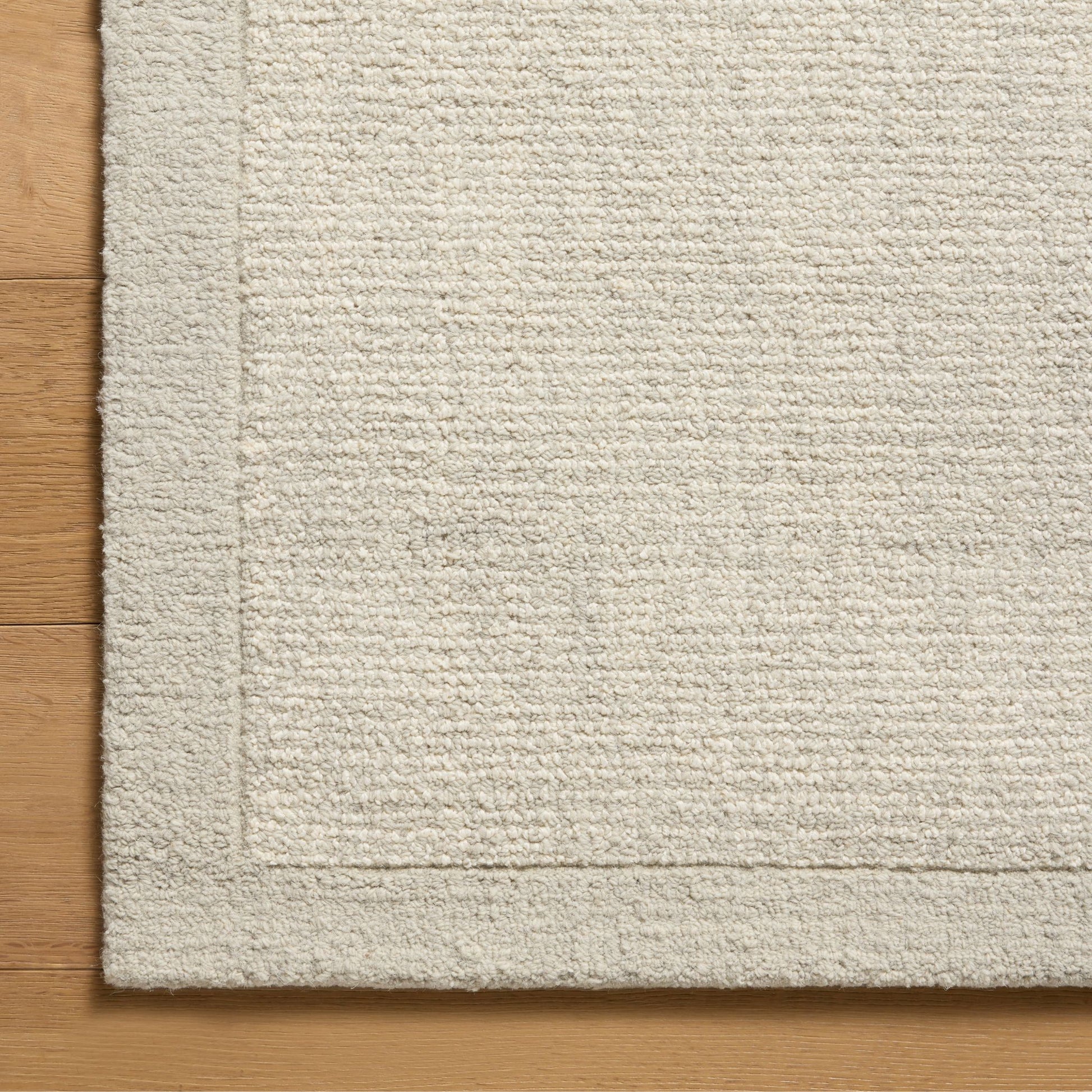 Henley Ivory Silver Rug coern top view