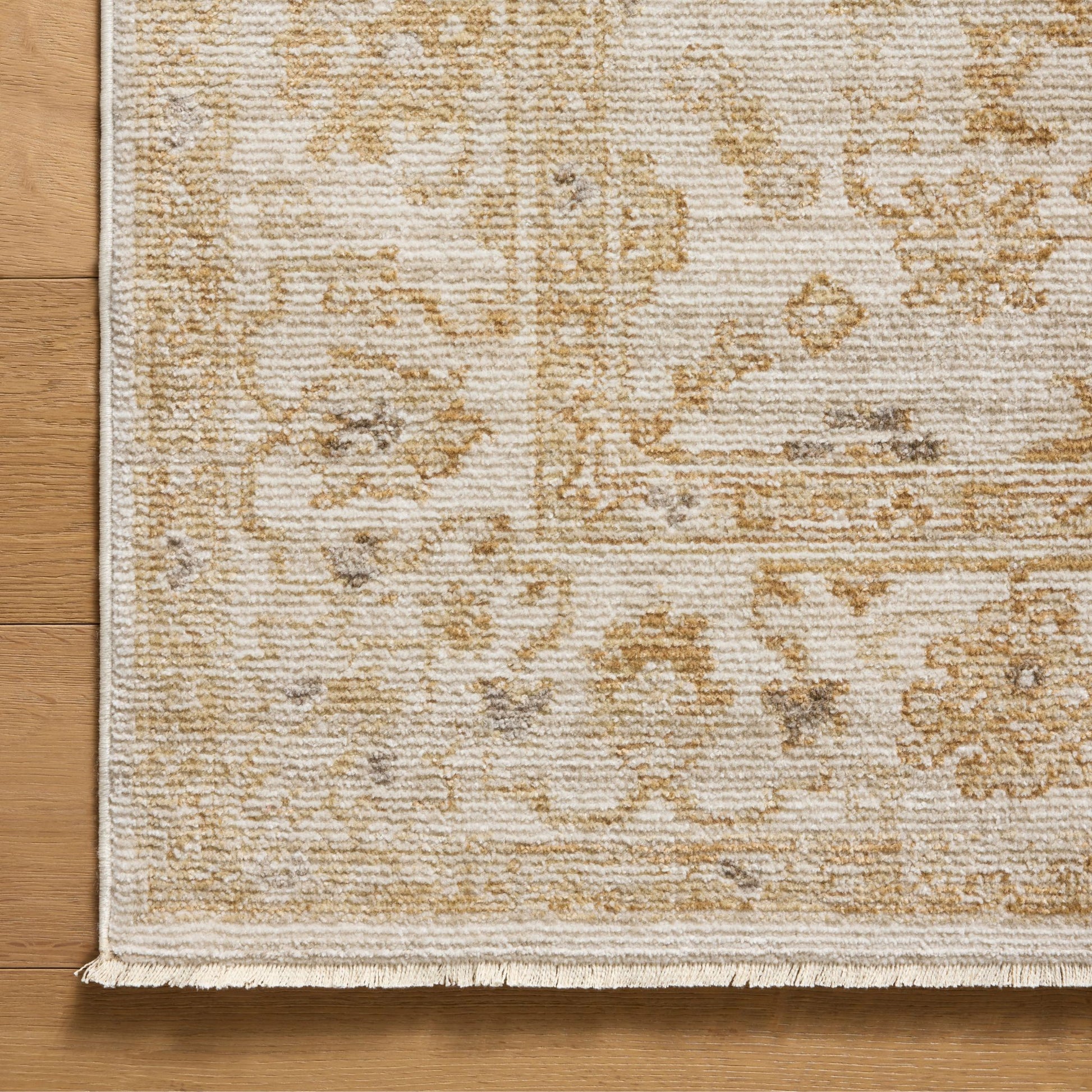 Pace Natural Gold Rug corner shown from above