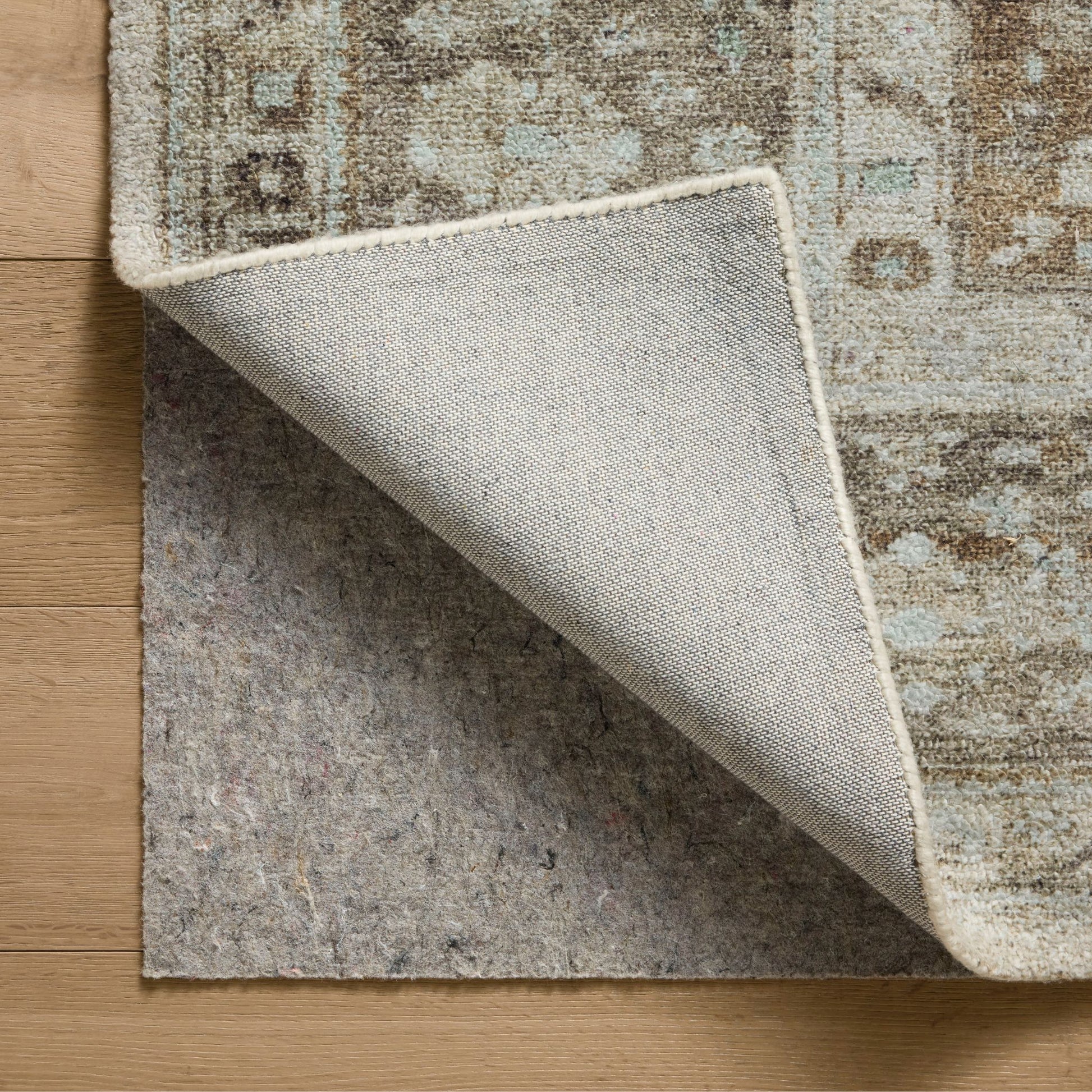 Wimberly Earth Multi Rug corner flipped up