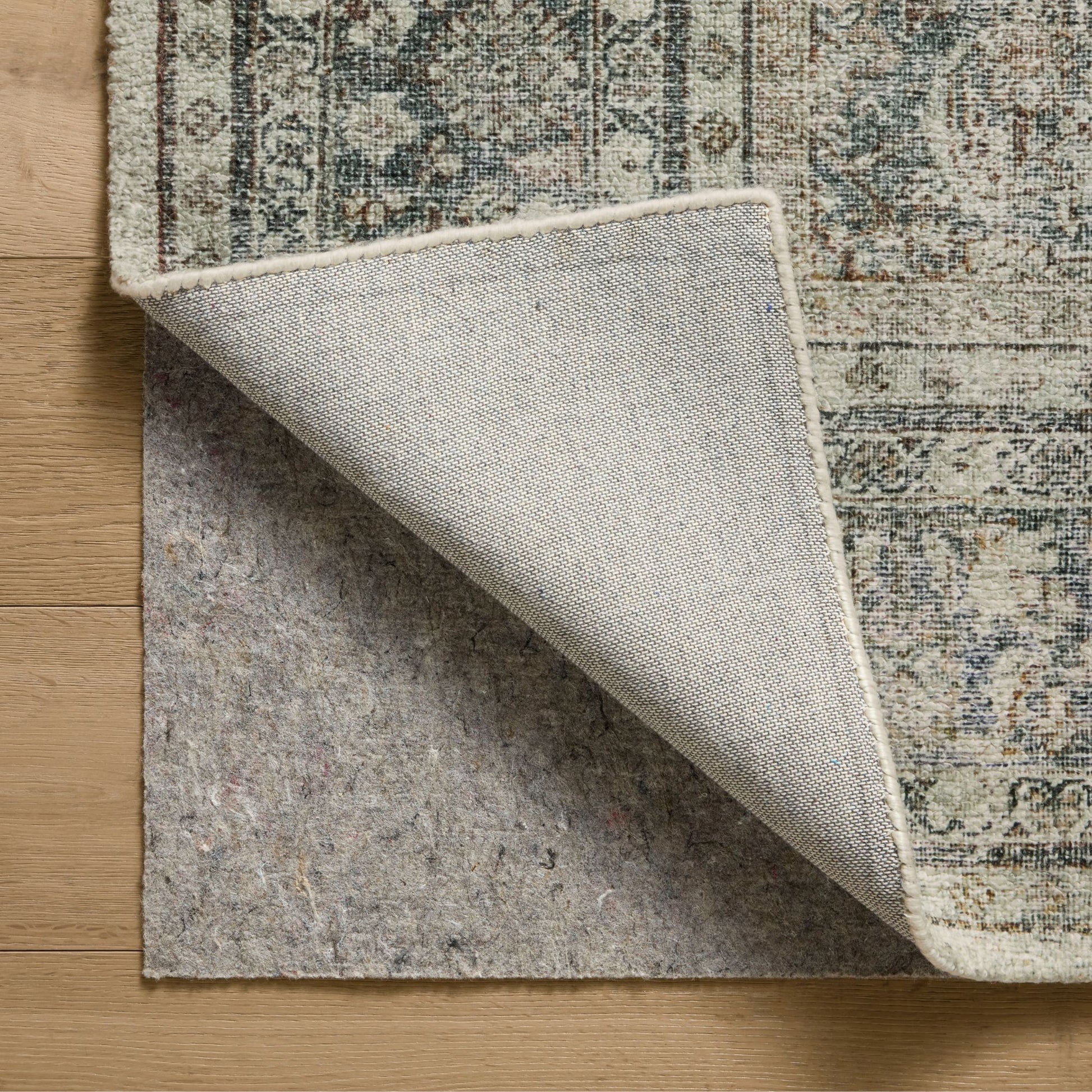 Wimberly Tobacco Rust Rug corner shown flipped