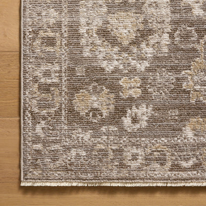Pace Taupe Wheat Rug corner shown from above