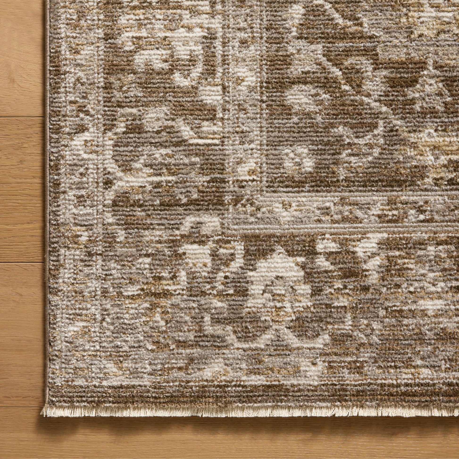 Pace Bark Natural Rug corner shown from above