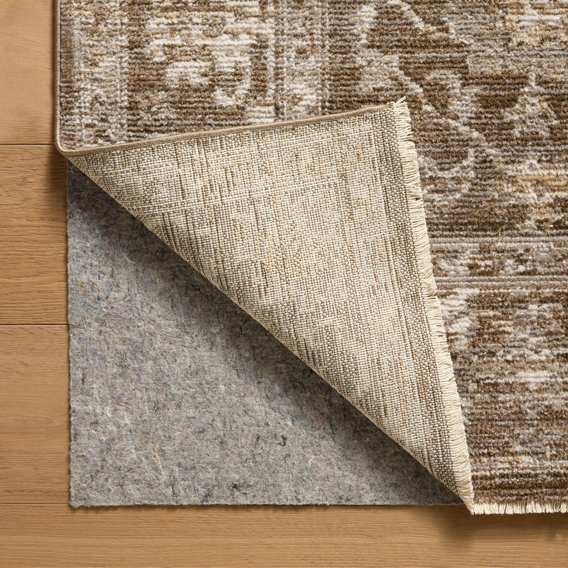 Pace Bark Natural Rug corner shown flipped