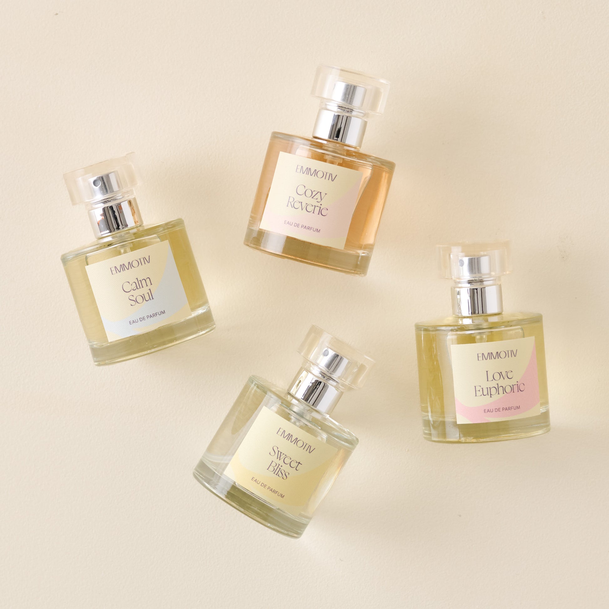 Emmotiv Calm Soul 50ml shown with other Emmotiv Scents