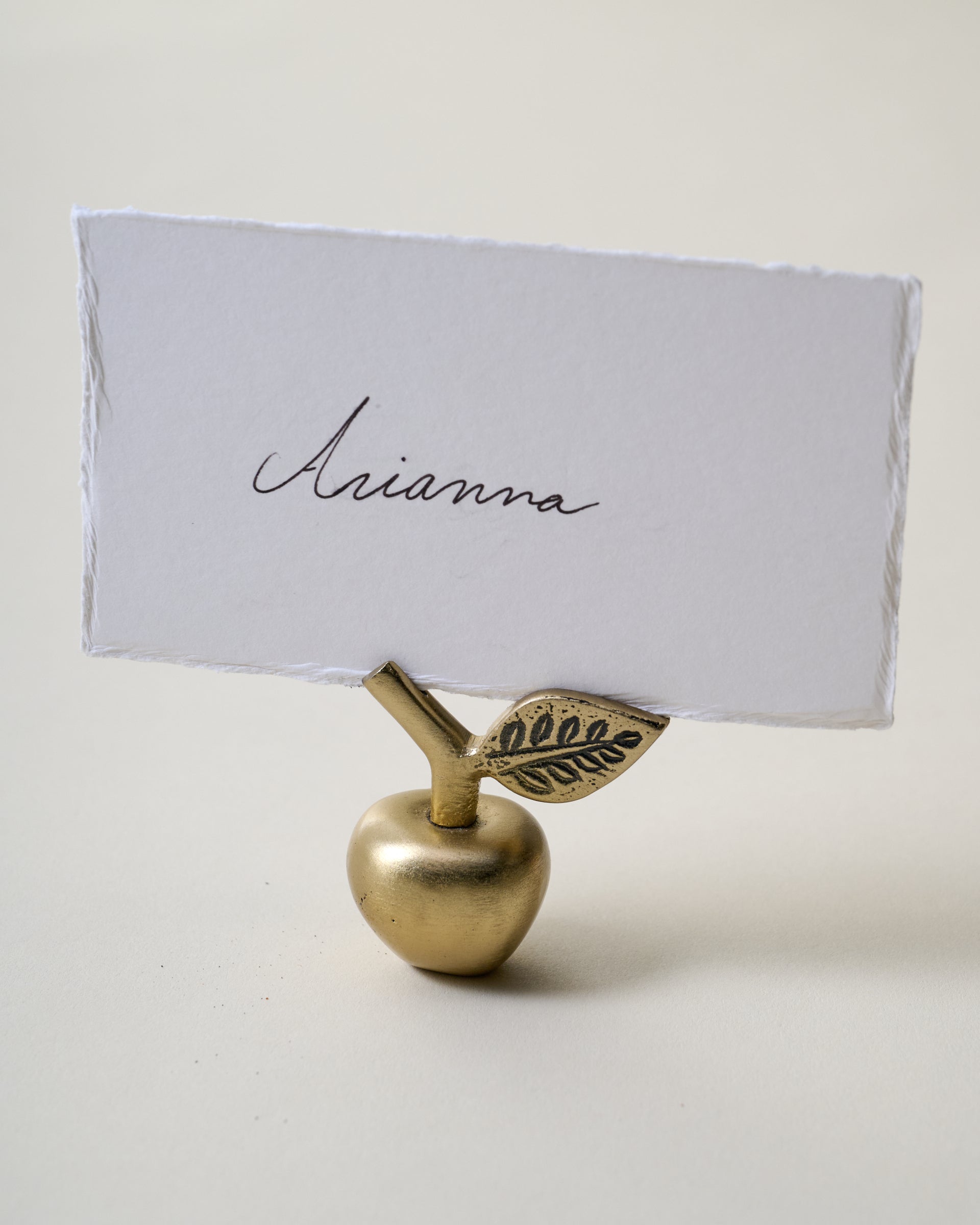 Antique Brass Apple Placecard Holder – Magnolia