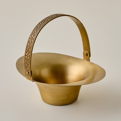 Etched Brass Trinket Dish – Magnolia - Main Image