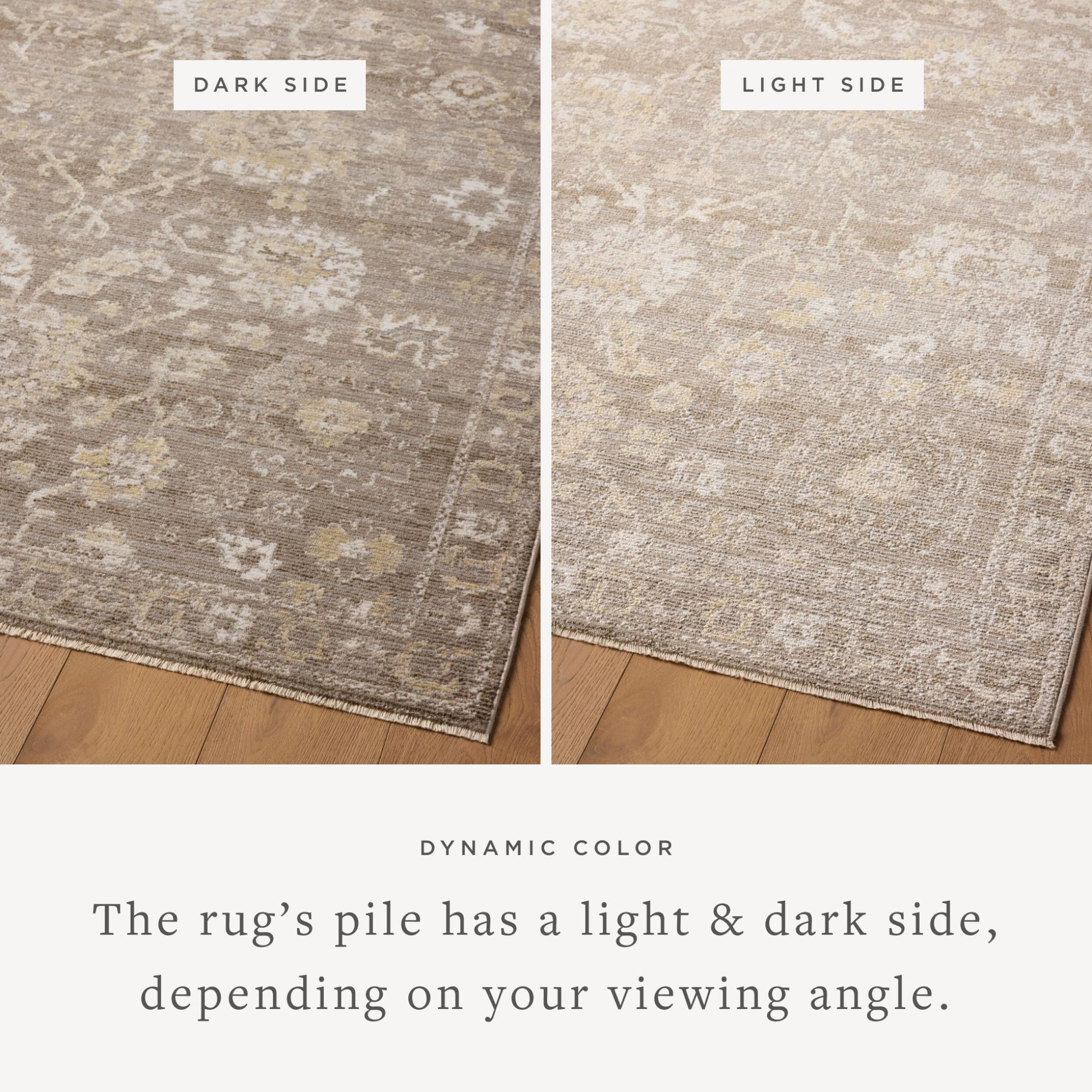 Pace Taupe Wheat Rug viewing angles