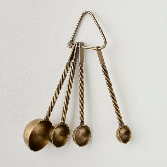 Antique Brass Twisted Measuring Spoons