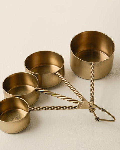 Antique Brass Twisted Measuring Cups