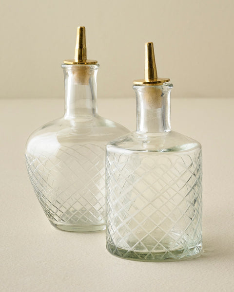 Vintage-Inspired Etched Glass Bottle