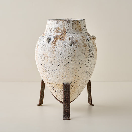 Rustic Cortona Vase on Stand