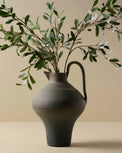 Ravine Black Ceramic Jug with olive branches