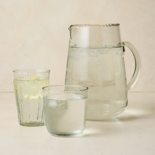 Elizabeth Bottle Cut Pitcher with tumblers