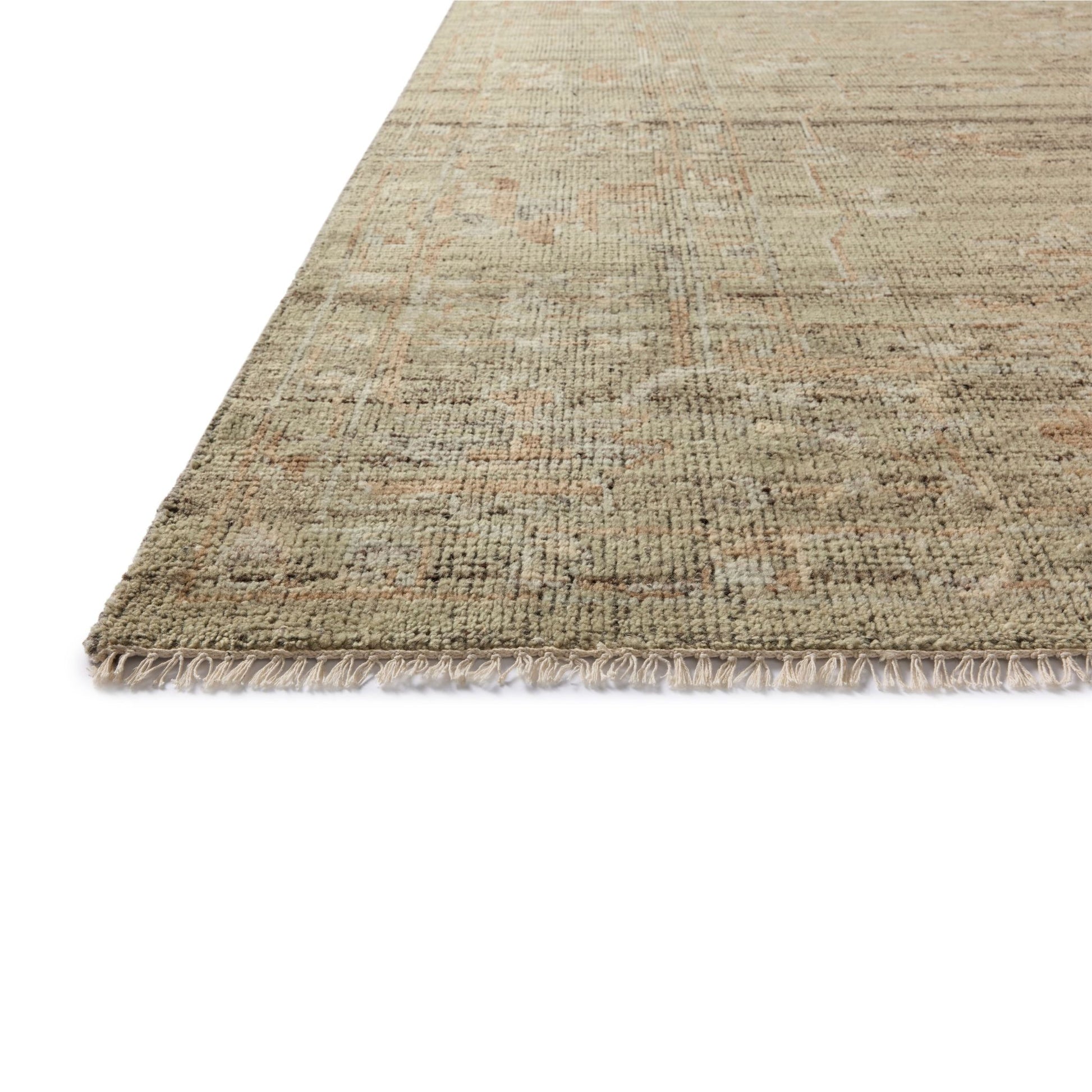 Abigail Green Multi Rug corner up close