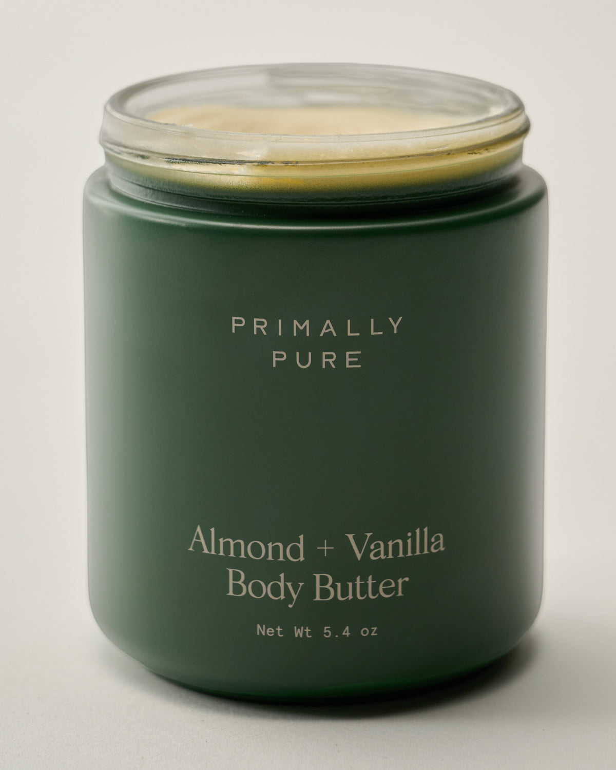 Primally Pure Almond + Vanilla Body Butter lid off