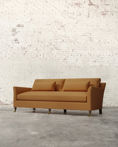 Alfie 87" Bench Sofa with Brass Casters