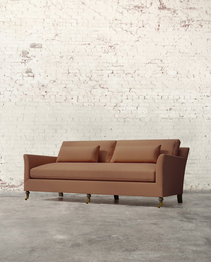Alfie 87" Bench Sofa with Brass Casters
