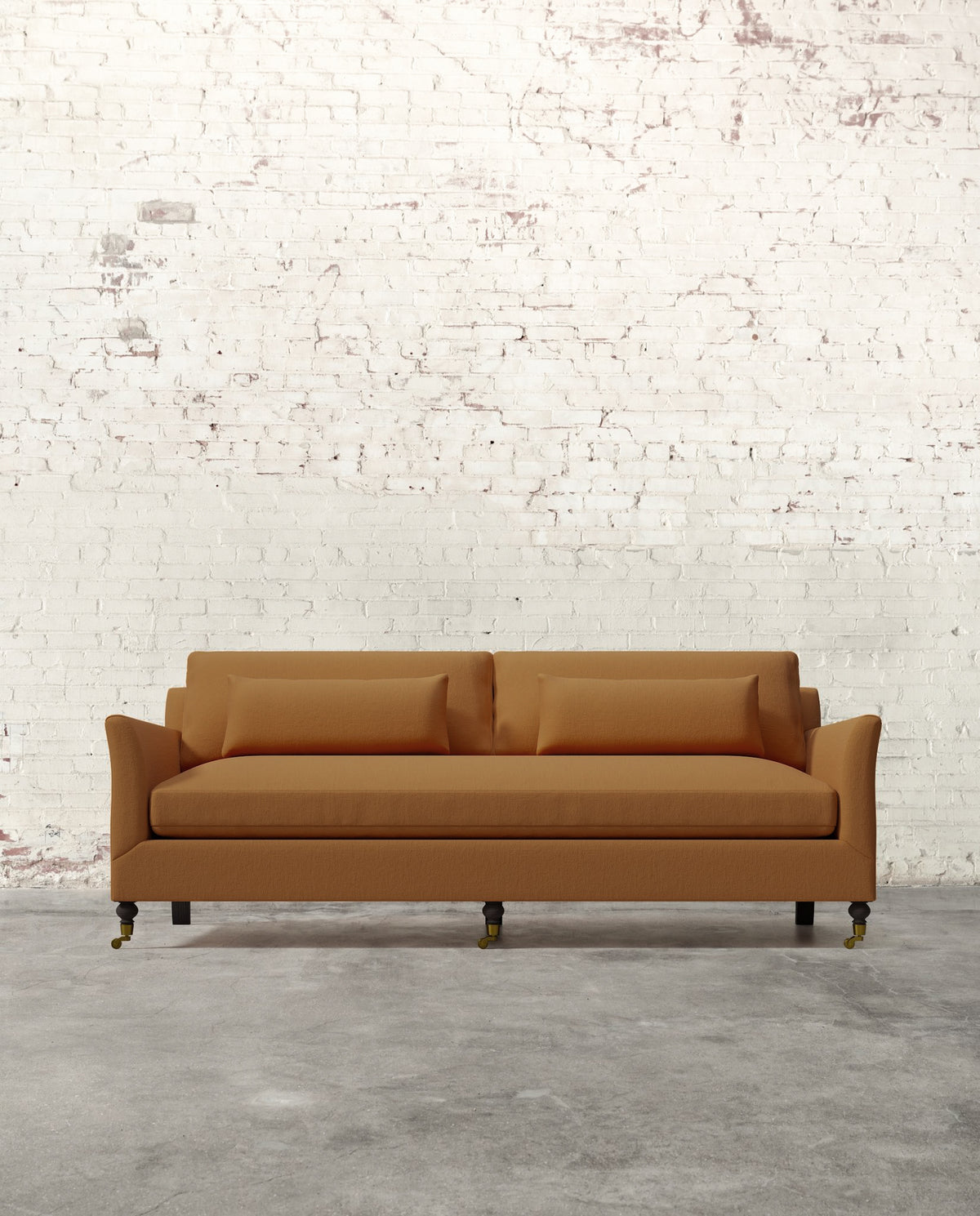 Alfie 87" Bench Sofa with Brass Casters