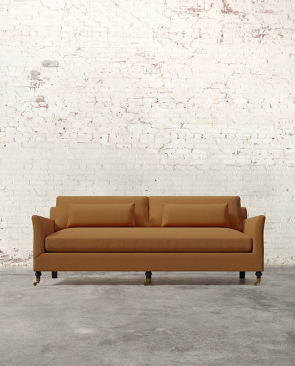 Alfie 87" Bench Sofa with Brass Casters
