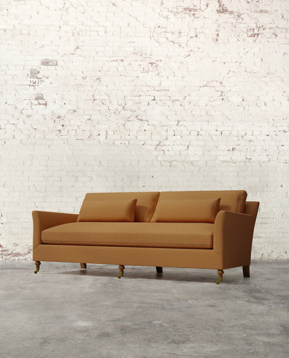 Alfie 87" Bench Sofa with Brass Casters