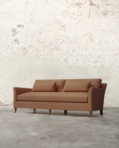 Alfie 87" Bench Sofa with Brass Casters