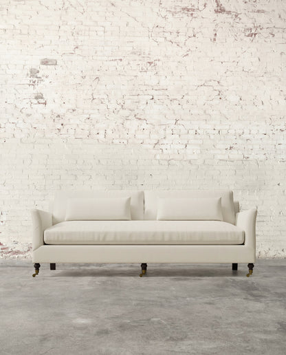 Alfie 87" Bench Sofa with Brass Casters