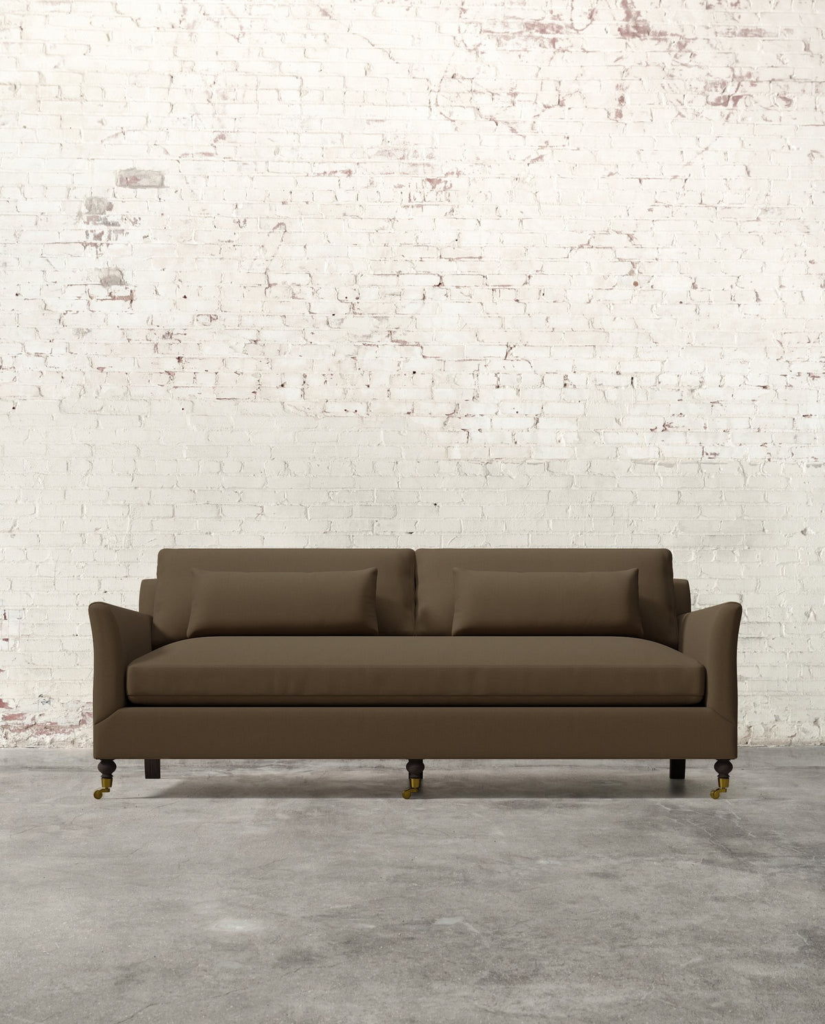 Alfie 87" Bench Sofa with Brass Casters