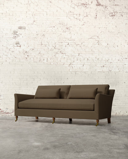 Alfie 87" Bench Sofa with Brass Casters
