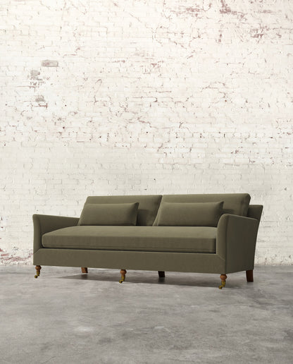 Alfie 87" Bench Sofa with Brass Casters