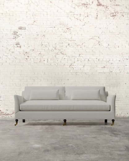 Alfie 87" Bench Sofa with Brass Casters