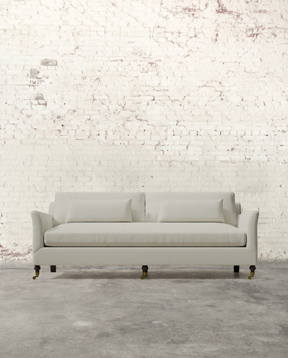 Alfie 87" Bench Sofa with Brass Casters