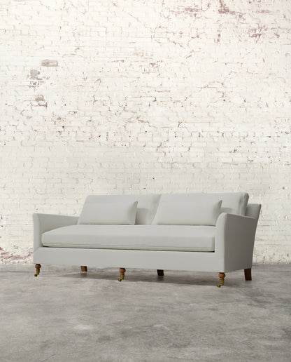 Alfie 87" Bench Sofa with Brass Casters