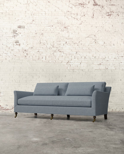 Alfie 87" Bench Sofa with Brass Casters