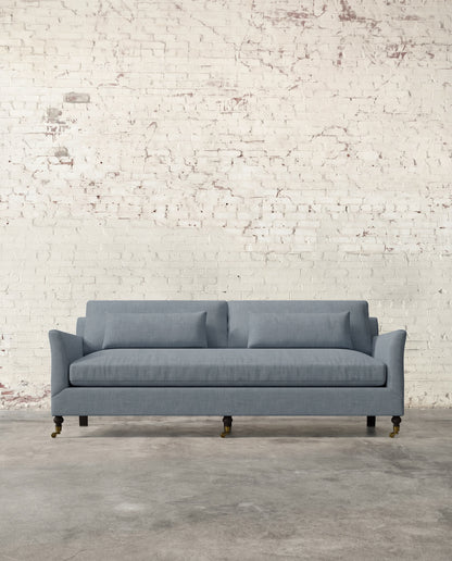 Alfie 87" Bench Sofa with Brass Casters