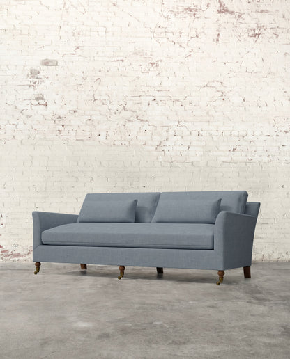 Alfie 87" Bench Sofa with Brass Casters
