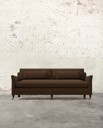 Alfie 87" Bench Sofa with Brass Casters