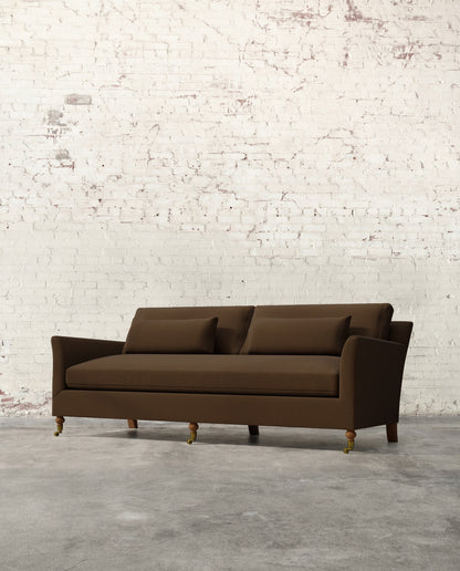 Alfie 87" Bench Sofa with Brass Casters