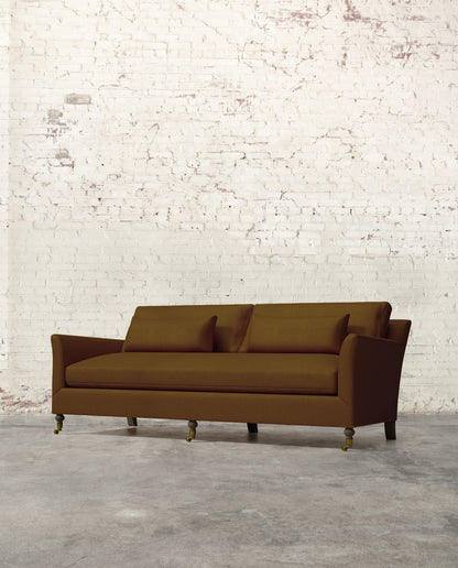 Alfie 87" Bench Sofa with Brass Casters