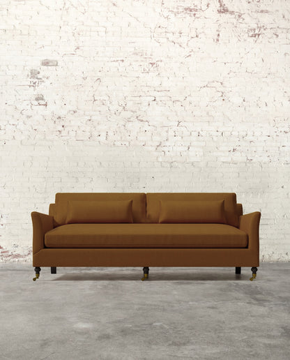 Alfie 87" Bench Sofa with Brass Casters