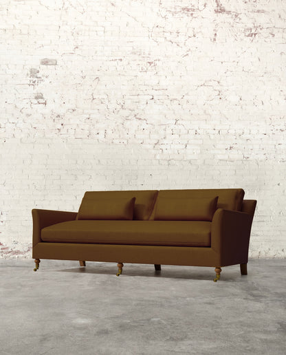 Alfie 87" Bench Sofa with Brass Casters
