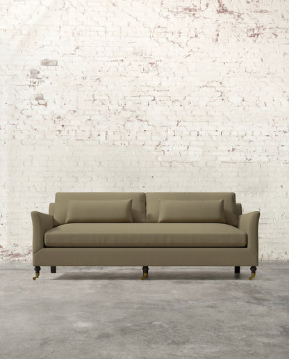 Alfie 87" Bench Sofa with Brass Casters