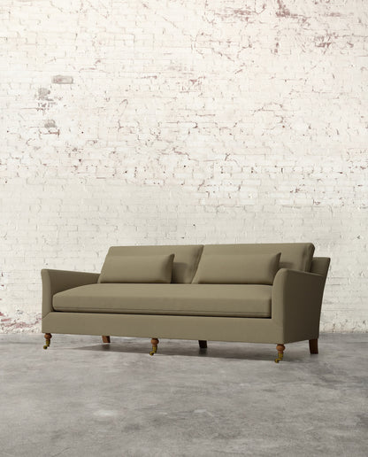 Alfie 87" Bench Sofa with Brass Casters