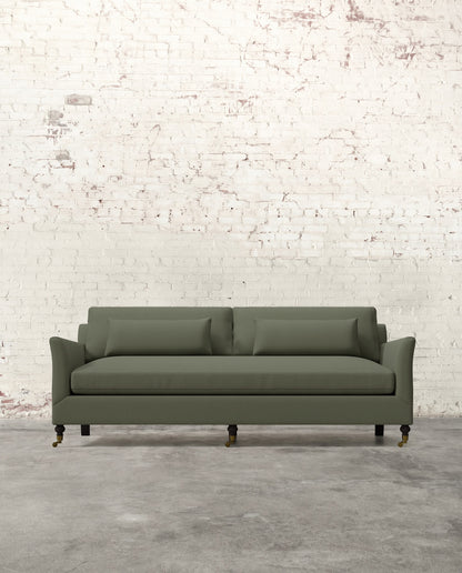 Alfie 87" Bench Sofa with Brass Casters